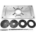 thumbnail image 1 of Placa de inserción de mesa de aleación de aluminio con 4 anillos para banco de carpintería, 235 mm x 120 mm x 8 mm Hy n, 1 of 4