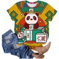 thumbnail image 4 of UANWENN T-Shirt Classique à Manches Courtes pour Femmes, Tendance Panda Mahjong, Col Rond, Manches Longues, Confort, Été, 4 of 4