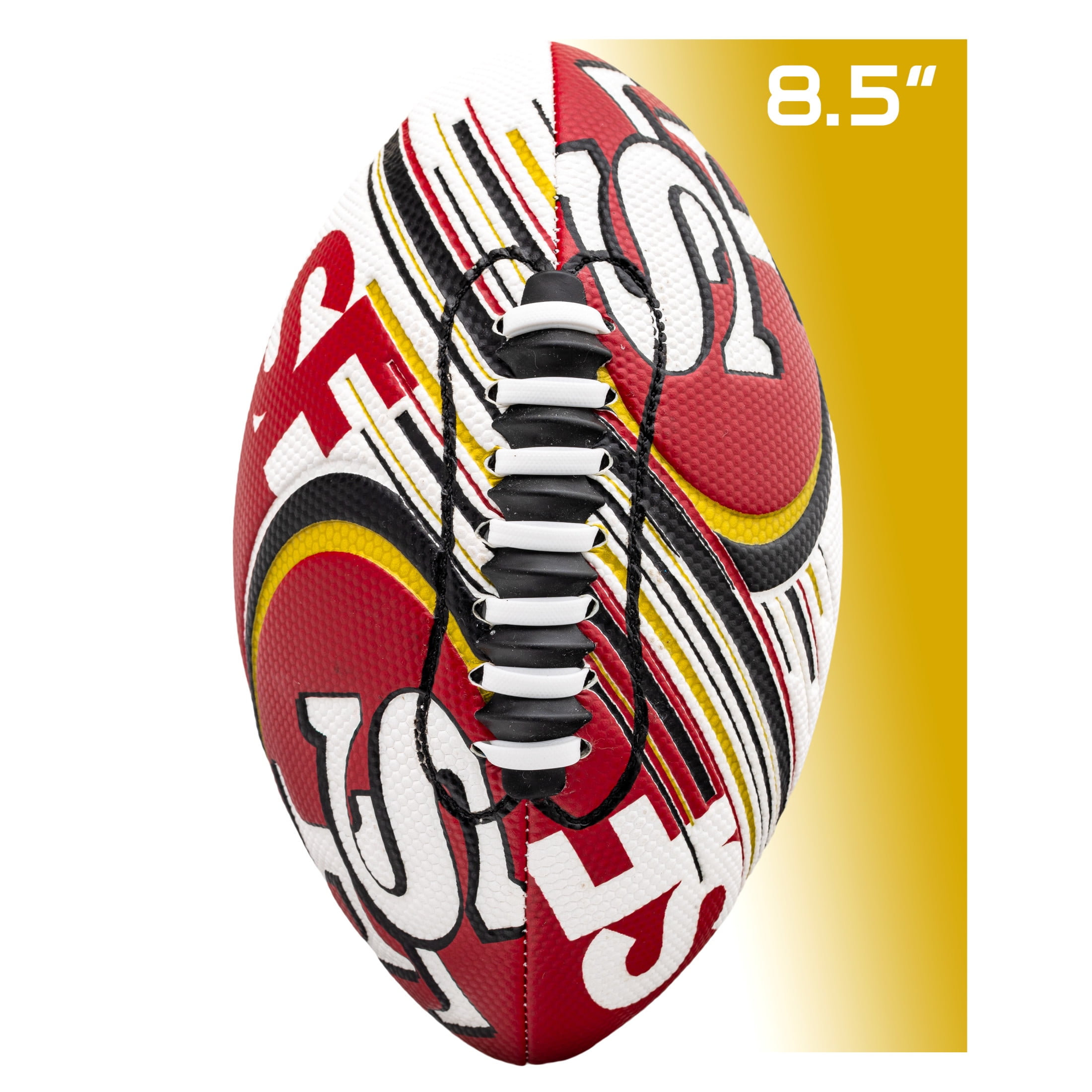 NFL San Francisco 49ers Football - Youth Mini Football - 8.5" Football- SPACELACE Easy Grip Texture- Perfect for Kids !
