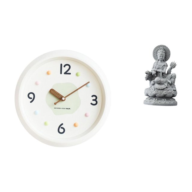 Reloj De Pared Moderno Con Números Decorativos Para El Hogar, La Oficina Y La Sala De Estudio Con Estatua De Guan Yin, Escultura De Buda Femenino Feng Shui, Pieza Central