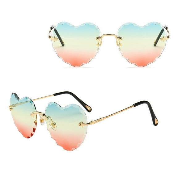 Masteelf Rimless Sunglasses Anti-UV Sunglasses Heart Design Delicate Eyewear Glasse Photo Prop Dress Up Accessories