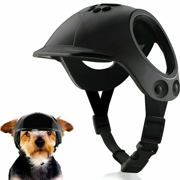 TELOLY Dog Helmets for Small Dogs with Ear Holes, Hard Safety Pet Dog Hat for Puppy, Windproof Dog Motorcycle Helmets for Outdoor Riding and Hiking