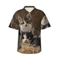 thumbnail image 2 of Goofa Cat Family Hawaiian Shirt for Men, Unisex Summer Beach Casual Short Sleeve Button Down Shirts,Aloha Tropical Floral print shirt-Small, 2 of 9