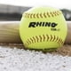 thumbnail image 5 of Champion Sports - Pelotas de softbol de piel sintética de 12.0 in, núcleo de corcho, compresión media, aprobado por la NFHS, costuras elevadas, amarillo óptico, paquete de 12, 5 of 8