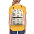thumbnail image 5 of Wukai Flower Chicken Waterproof Drawstring Backpack with Zipper Pocket,Large Foldable Gym Bag for Women and Men, Perfect for Sports, Yoga, and Travel, 5 of 8