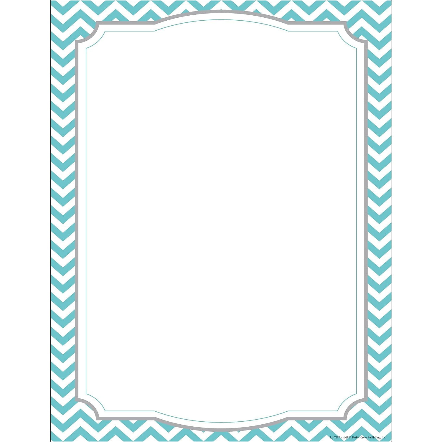 Barker Creek 8 1/2' x 11' Decorative Computer Paper Turquoise Chevron 50/Pack LL740
