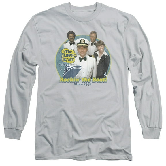 Love Boat Rockin The Boat Long Sleeve Adult 18/1 T-Shirt Silver