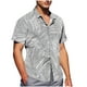 thumbnail image 1 of Mens Casual de Manga Corta Botón Abajo Camisas de Impresión Turndown Cuello Botón Camisa Poliéster, Moda de Verano Superior para Hombres Al Aire Libre, 1 of 6