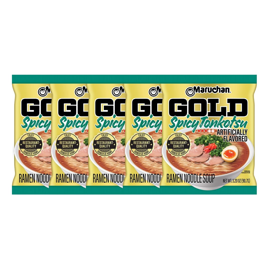 Maruchan Gold Spicy Tonkotsu Craft Ramen NSD3&nbsp;Noodles, Restaurant Quality Instant Ramen, 3.2 Oz, 5 Count