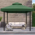thumbnail image 2 of SHANNA Gazebo Replacement Canopy Roof, 10' x 10' Outdoor Waterproof BBQ Gazebo Canopy Top Cover, Green, Double Roof, 2 of 8