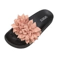 thumbnail image 2 of Flat Sandals Women Flower Decoration Solid Color Open Toe Dressy Comfortable Walking Lightweight Summer Cute Sandals, 2 of 8
