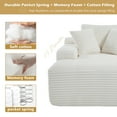 thumbnail image 6 of 67" Chaise Lounge Chair Indoor, Oversized Sleeper Sofa Bed with Wide Armrest, Upholstered Corduroy Boneless Couch Reading Chairs, White, 6 of 8