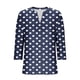 thumbnail image 4 of mfyjkho Tops De Tallas Grandes, Camiseta De Manga Tres Cuartos Con Cuello En V Y Lunares De Color Liso Para Mujer Tops Y Blusas Para Mujer L, 4 of 6