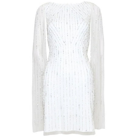 Adrianna Papell Women's Embellished Sheath Dress White Size 4