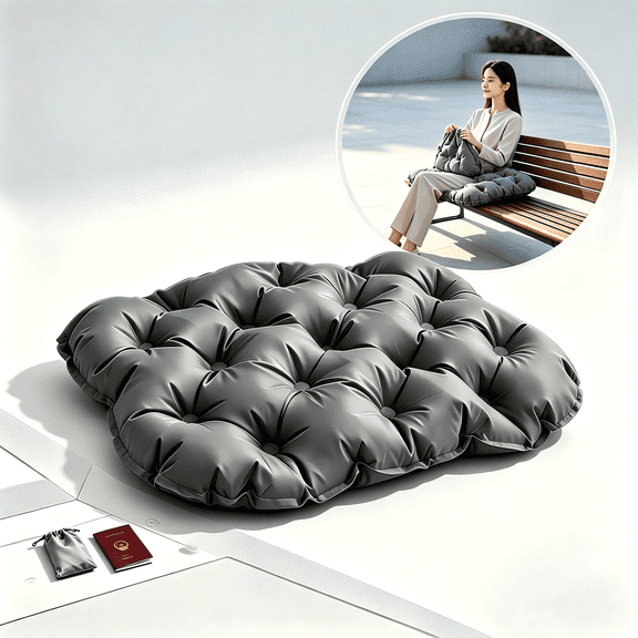 Inflatable Travel Seat Cushion, Lightweight Portable for Airplane, Stadium & Office