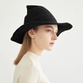 thumbnail image 5 of Helii Women's Halloween Witch Hats Wool Knitted Wide Brim Foldable Hat for Party Festival Accessory 56*58cm Adult Universal for Women Black, 5 of 6