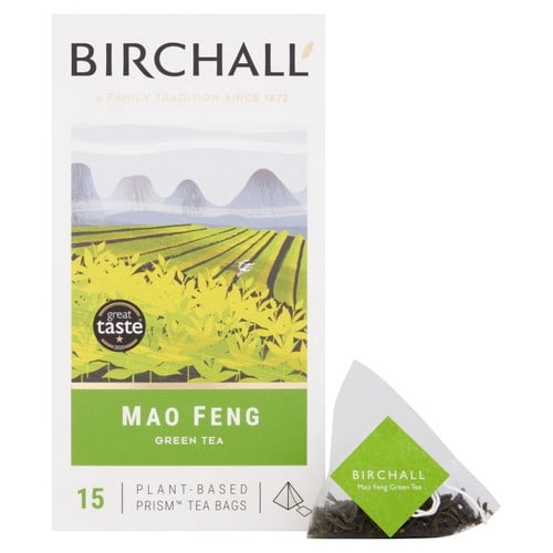 Birchall Mao Feng Green Tea Bags 15's, British Import (Pack of 3)