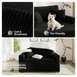 HONBAY Black 52” 3-in-1 Convertible Pull-Out Sofa Bed Sleeper Loveseat with Reclining Backrest, Built-in Cup Holders, Pet-Friendly Corduroy Sofa for Small Space - Walmart.com