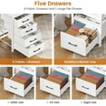thumbnail image 6 of BAIVAKON  Home Office Desk with File Drawer & Power Outlet, 75'' Large Computer Desk with 5 Drawer, Storage Shelves, Monitor Shelf and Led Lights, 23.6" W Desktop Gaming Desk, 6 of 18