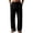 1Pack:Black, variant on TANBOM Men's Wide-Leg Straight Casual Pants Drawstring Side Buttons Black 1-Pack 2XL
