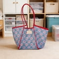 thumbnail image 2 of Breathable Openwork Mesh Fabric, 22.44 Inch Large Capacity Beach Bag, Colour Blocked Travel Organiser, for Summer Holiday Shoppers, 2 of 7
