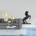thumbnail image 2 of Estatua de caballo, escultura de animal de resina, estatuilla, estatua de metal, flores, hojas, estatuas, escultura, decoración con material adecuado, 2 of 8