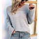 thumbnail image 2 of Suéter de cuello redondo de las mujeres ahueca hacia fuera Knit Top Dolman manga suéter suelto Casual Knit Pullover, 2 of 7