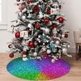 thumbnail image 4 of Cauagu 30" Christmas Tree Skirt Colorful Glitter Pattern Christmas Tree Decorations Tree Mat for Xmas Decorations Occasion Holiday Home Decor -30", 4 of 7