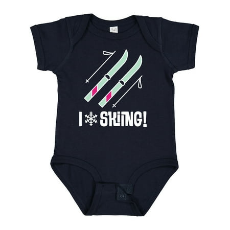 

Inktastic Skier I Love Skiing Gift Baby Girl Bodysuit