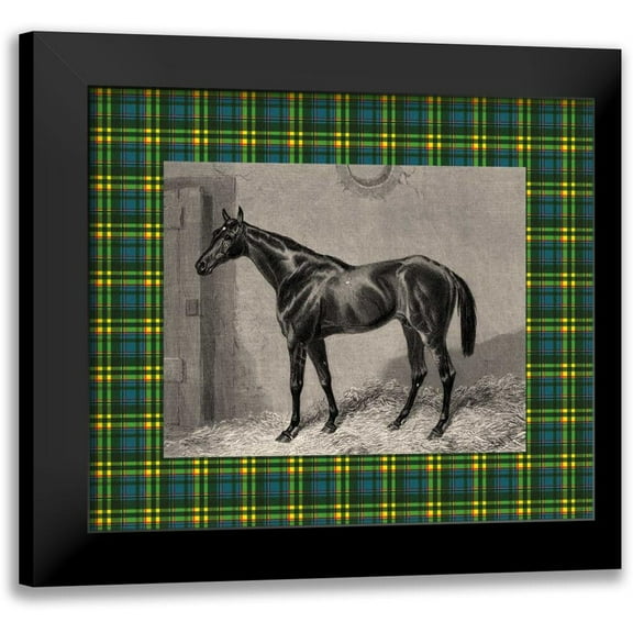 Hacker, E. 13x12 Black Modern Framed Museum Art Print Titled - Equestrian Plaid II