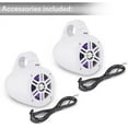 thumbnail image 7 of Pyle Waterproof Marine Wakeboard Tower Speaker 4in Dual Subwoofer Speaker Set W/ LED Lights (White), 7 of 7