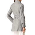thumbnail image 3 of Unique Bargains Women's Stand Collar Double Breasted Slant Pockets Outwear Coat, 3 of 8