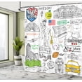 thumbnail image 4 of Ambesonne American Shower Curtain, New York City Sketch Art, 69"Wx75"L, White, 4 of 4