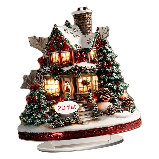 Adorno navideño de acrílico 2D, pieza decorativa, pieza de exhibición, recuerdo de acrílico Estilo A