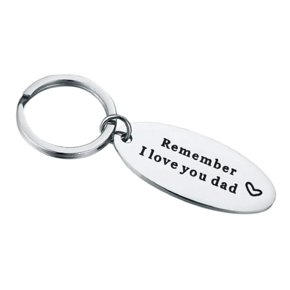 DQRPSEETB Lanyards for Keys Stainless Steel Daddy Fathers Gift Keychain Remember I Love You Dad Keychain Personalised Dad Daddy Gift Present Keychain