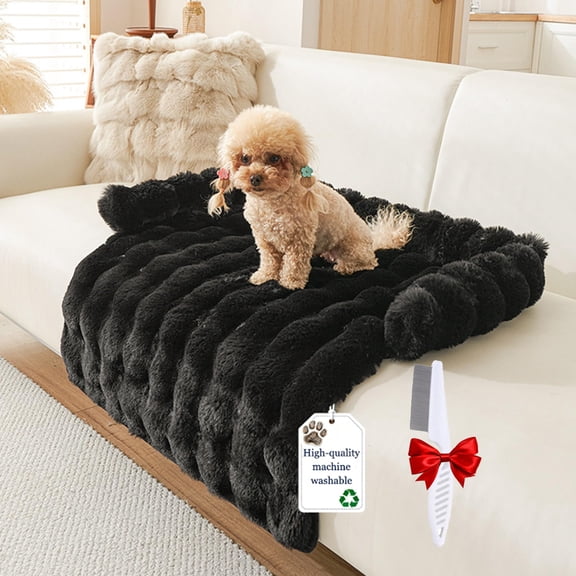 Dream Cloud Pet Sofa Bed, Waterproof Washable Faux Fur Couch Cover with Orthopedic Bolster, Anti-Slip Pet Bed for Cats Dogs Sofa Crate Backseat