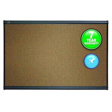 UPC: 0034138224779 | Quartet Prestige Colored Cork Bulletin Board  6  x 4   Graphite Finish Frame