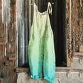 thumbnail image 2 of QATAINLAV Rompers for Women 2024 Sleeveless Strap Jumpsuits Casual Cotton Linen Overalls Trendy Gradient Print Jumpsuit Loose Wide Leg One Piece Pants Deal of The Day Prime Today Yellow L, 2 of 6