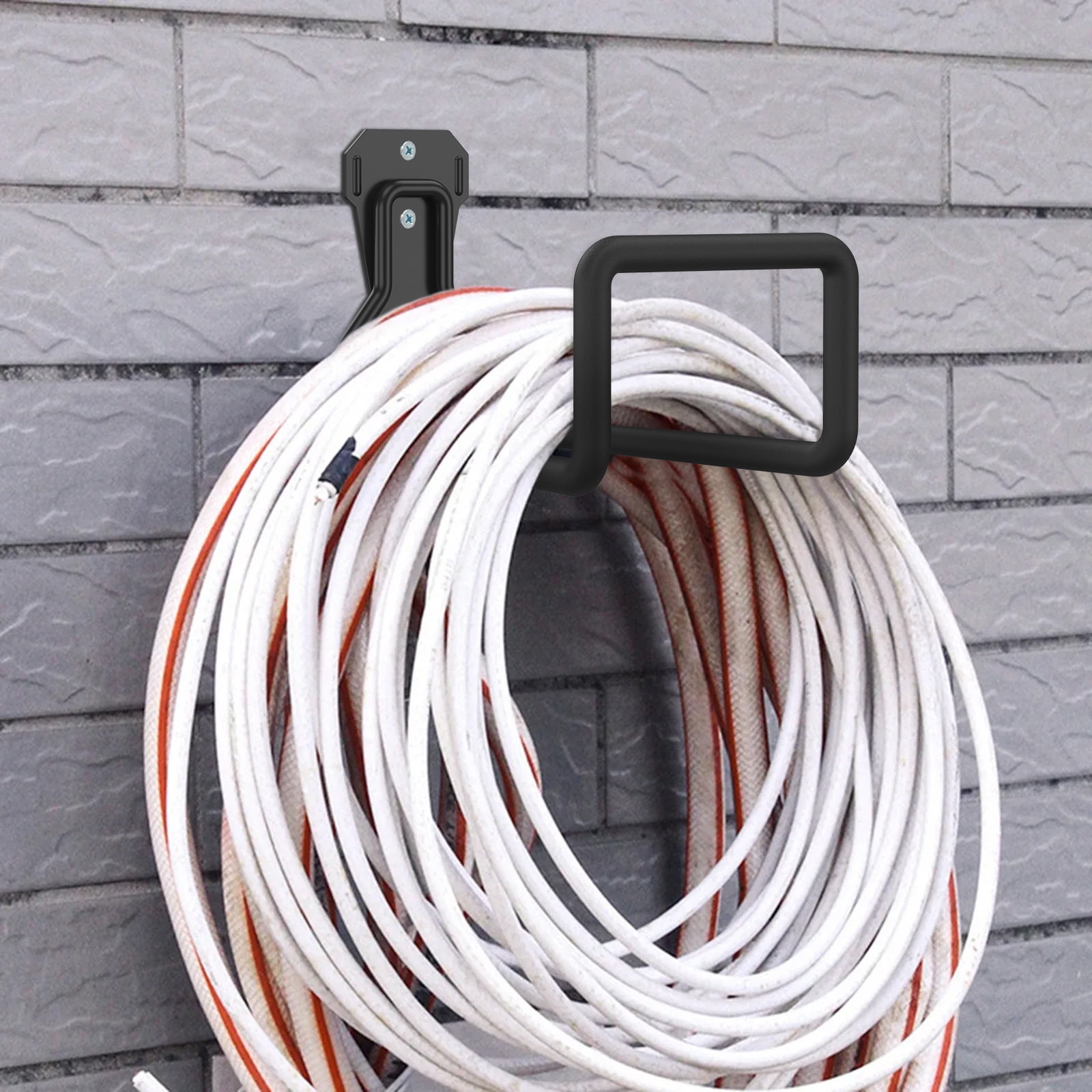 Qenwkxz 3pcs Garden Hose Holder Wall Mount, Heavy Duty Hose Hanger Wall Mounted Hose Holder for Outside Yard, Sturdy Hose Reel Hose Hooks for Water Hose, Extension Cords