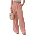 thumbnail image 4 of Pantalones Cómodos De Pierna Ancha, Pantalones De Salón Ligeros Para Mujer Bolsillo Transpirable De Moda Para Yoga Para Vacaciones, 4 of 5