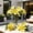Yellow, variant on Blue Artificial Lily & Baby's Breath Bouquet Plastic Faux Flowers Hand-Tied - 12.2in Wedding Centerpiece Decor
