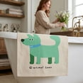 thumbnail image 5 of Unique Bargains 4Pcs Cartoon Cotton Soft Absorbent Face Cloths Green 13" x 13", 5 of 5