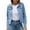 Blue, variant on Womens Denim Jacket Jean Jacket Basic Solid Color Button Down Cotton With Pockets Coat Clothes