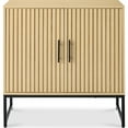 thumbnail image 3 of Best Choice Products 2-Door Slatted   Storage Cabinet, Accent Furniture w/ Non-Scratch Foot Pads - Natural, 3 of 10