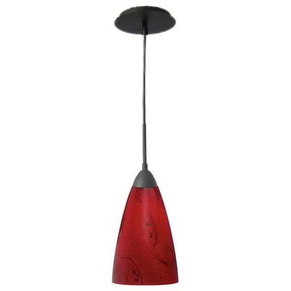 Woodbridge Lighting Art Glass 1-Light Mini-Pendant in Nova/Metallic Bronze