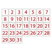 Calendar Date Magnets by DCM Solutions (Red Inverted, 0.75"x0.75")