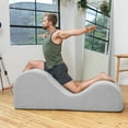 thumbnail image 3 of Avana Luvu Lounger - Elegant Chaise Lounge Chair for Yoga, Exercise, Stretching, Massage and More - High Density Foam Core, Grey, 3 of 9