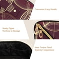 thumbnail image 5 of FORMRS Makeup Bag Travel Cosmetic Organizer for Women Fold Flat Zipper Pouch with Handle, Gold Abstract Pattern, 5 of 8