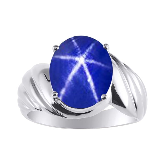 *RYLOS Classic Solitaire Ring in Blue Star Sapphire - September Birthstone*