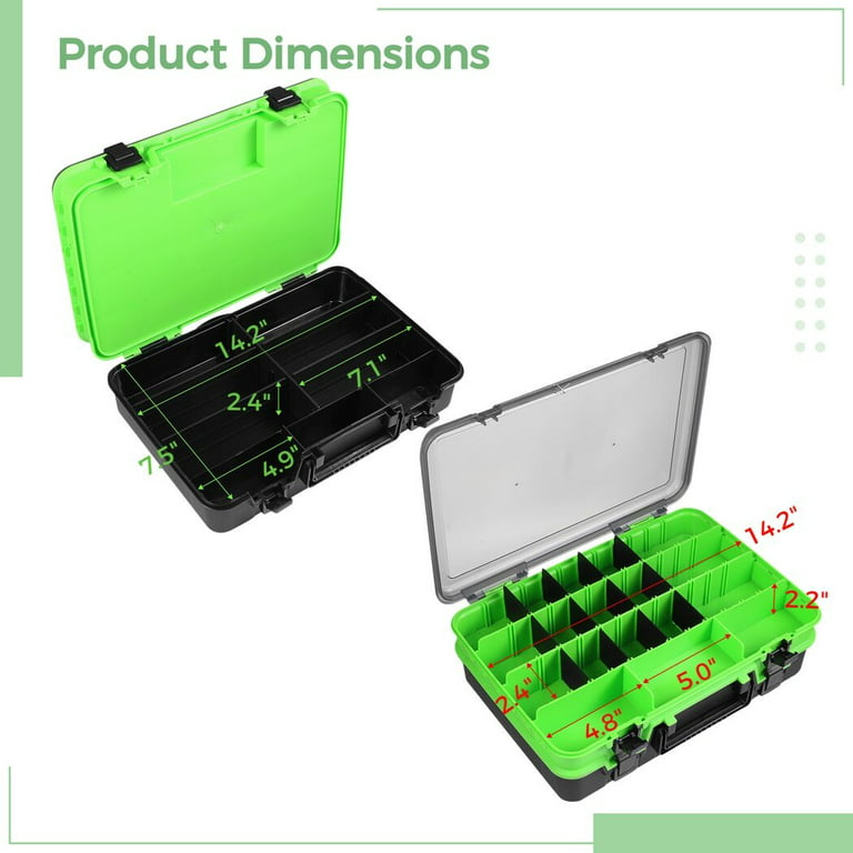 Double Layer Tackle Box, Two Level Fishing Tackle Box Organizer with  Adjustable Dividers, Outdoor Fishing Large Capacity Tackle Storage Box